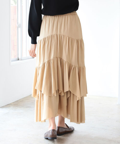 B:MING by BEAMS（ビーミングバイビームス）の「B:MING by BEAMS / イレヘム ティアード スカート 21AW（スカート・レディース・ベージュ/カーキ/アイボリー・SMALL/MEDIUM）」の15枚目の写真