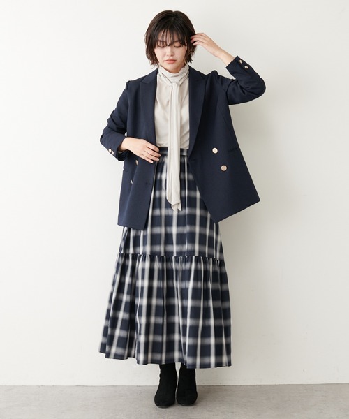 COLLAGE GALLARDAGALANTE ネイビー ウールライクジャケット COLLAGE GALLARDAGALANTE｜ウールライクダブルジャケット | Rakuten