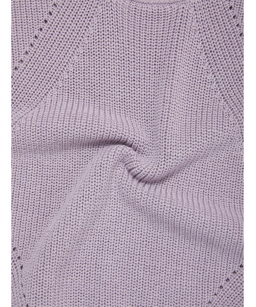 fifth（フィフス）の「布帛ドッキングニット（ニット/セーター・レディース・ブラック/ラベンダー・MEDIUM）」の9枚目の写真