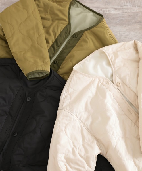 classicalelf（クラシカルエルフ）の「3WAYで使える優秀アイテム！キルトライナー付きモッズコート（モッズコート・レディース・ブラック/カーキ/アイボリー・X-LARGE/LARGE/MEDIUM）」の19枚目の写真