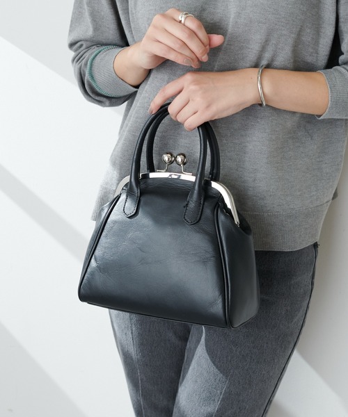 maison-vincent(メゾンヴァンサン)の「【Maison Vincent】がま口ショルダーバッグ(トートバッグ・レディース・ブラック/グレー系その他・FREE)」の2枚目の写真