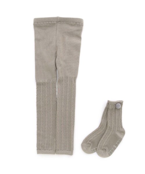 Ampersand（アンパサンド）の「ソックス&レギンスセット（レギンス/スパッツ・キッズ・アイボリー/チャコール/ベージュ/ブラウン/ピンク・100/120/140/110/80/90）」の4枚目の写真
