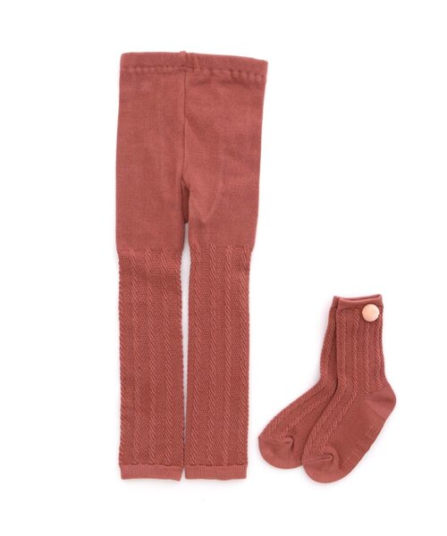 Ampersand（アンパサンド）の「ソックス&レギンスセット（レギンス/スパッツ・キッズ・アイボリー/チャコール/ベージュ/ブラウン/ピンク・100/120/140/110/80/90）」の5枚目の写真