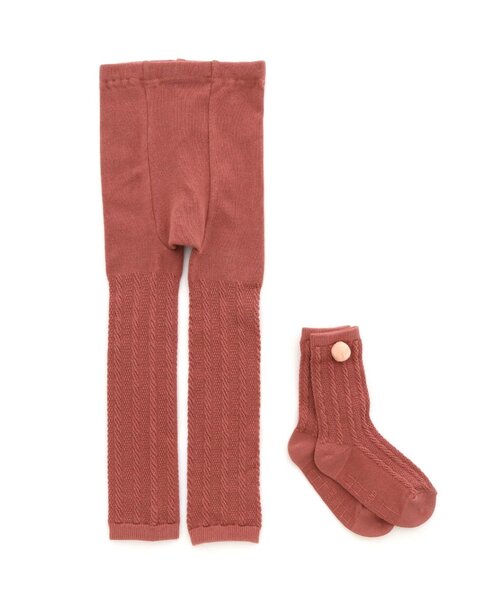 Ampersand（アンパサンド）の「ソックス&レギンスセット（レギンス/スパッツ・キッズ・アイボリー/チャコール/ベージュ/ブラウン/ピンク・100/120/140/110/80/90）」の13枚目の写真