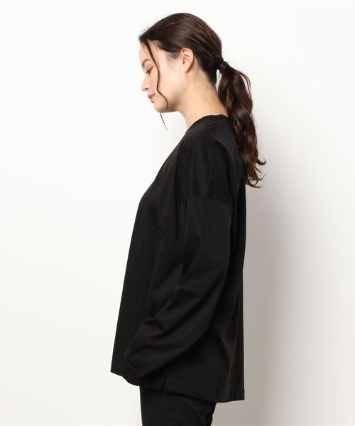 A4A(エーフォーエー)の「A4A/エーフォーエー/モダンシルケットロングスリーブTシャツ(Tシャツ/カットソー・レディース・ブラック/グレー/ホワイト/チャコール・FREE)」の6枚目の写真