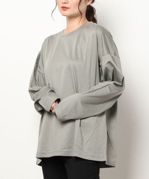 A4A(エーフォーエー)の「A4A/エーフォーエー/モダンシルケットロングスリーブTシャツ(Tシャツ/カットソー・レディース・ブラック/グレー/ホワイト/チャコール・FREE)」の1枚目の写真