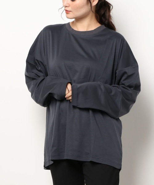 A4A(エーフォーエー)の「A4A/エーフォーエー/モダンシルケットロングスリーブTシャツ(Tシャツ/カットソー・レディース・ブラック/グレー/ホワイト/チャコール・FREE)」の4枚目の写真