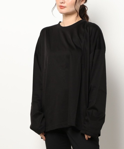 A4A(エーフォーエー)の「A4A/エーフォーエー/モダンシルケットロングスリーブTシャツ(Tシャツ/カットソー・レディース・ブラック/グレー/ホワイト/チャコール・FREE)」の3枚目の写真