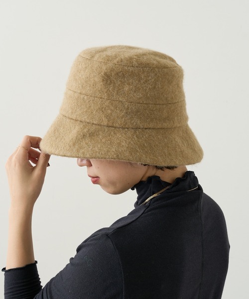 Omekashi（オメカシ）の「シャギーバケット風ハット（キャップ・レディース・ブラック/キャメル・FREE）」の5枚目の写真