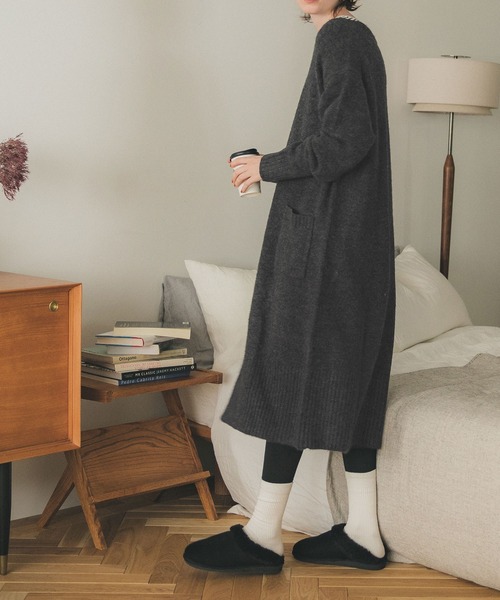 coca(coca)(コカ)の「\\新色登場//ふあふあヤク風ニットカーディガン(カーディガン/ボレロ・レディース・ライトグレー/ブラウン/カーキ/チャコールグレー・SHORT/LONG/ONE SIZE)」の14枚目の写真