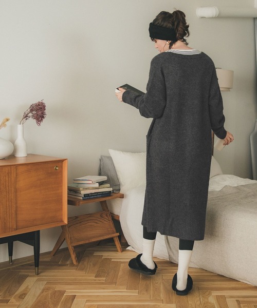 coca(coca)(コカ)の「\\新色登場//ふあふあヤク風ニットカーディガン(カーディガン/ボレロ・レディース・ライトグレー/ブラウン/カーキ/チャコールグレー・SHORT/LONG/ONE SIZE)」の13枚目の写真