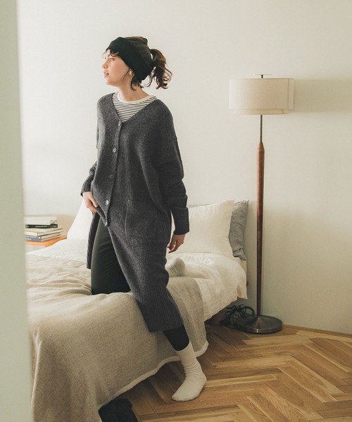 coca(coca)(コカ)の「\\新色登場//ふあふあヤク風ニットカーディガン(カーディガン/ボレロ・レディース・ライトグレー/ブラウン/カーキ/チャコールグレー・SHORT/LONG/ONE SIZE)」の11枚目の写真