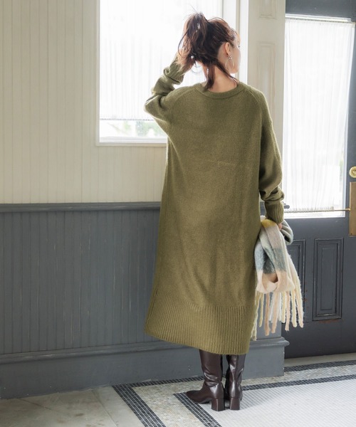 coca(coca)(コカ)の「\\新色登場//ふあふあヤク風ニットカーディガン(カーディガン/ボレロ・レディース・ライトグレー/ブラウン/カーキ/チャコールグレー・SHORT/LONG/ONE SIZE)」の7枚目の写真