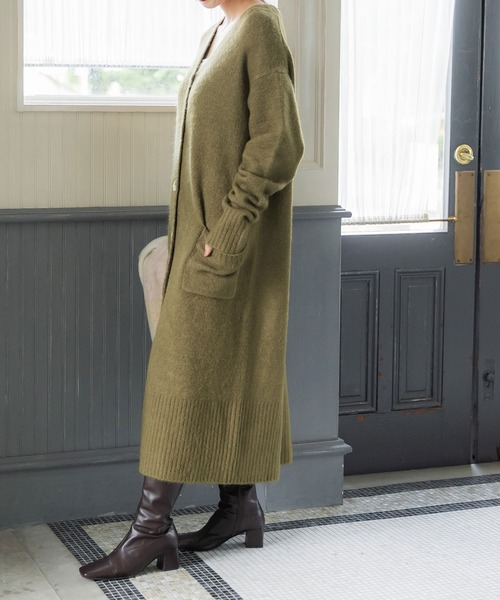 coca(coca)(コカ)の「\\新色登場//ふあふあヤク風ニットカーディガン(カーディガン/ボレロ・レディース・ライトグレー/ブラウン/カーキ/チャコールグレー・SHORT/LONG/ONE SIZE)」の6枚目の写真