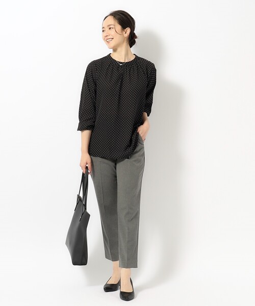 SHOO・LA・RUE(シューラルー)の「◆【S-3L】ハイネックギャザーブラウス(シャツ/ブラウス・レディース・ベージュ系その他5/ブラック系1/アイボリー系1・01/02/03/04/05)」の15枚目の写真