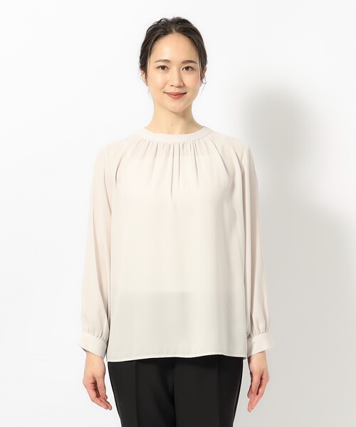 SHOO・LA・RUE(シューラルー)の「◆【S-3L】ハイネックギャザーブラウス(シャツ/ブラウス・レディース・ベージュ系その他5/ブラック系1/アイボリー系1・01/02/03/04/05)」の18枚目の写真