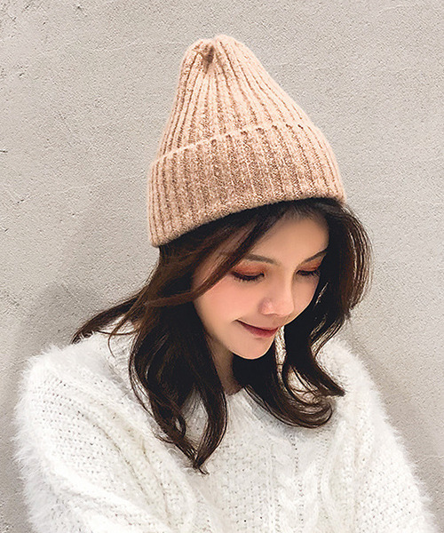 c.u.l（シーユーエル）の「【c.u.l】無地カラーニット帽 cula268（ニットキャップ/ビーニー・レディース・ブラック/ブルー/ブラウン/グレー/ライトベージュ/ライトブルー/ライトグレー/ピンクベージュ/ワインレッド/イエロー・FREE）」の9枚目の写真