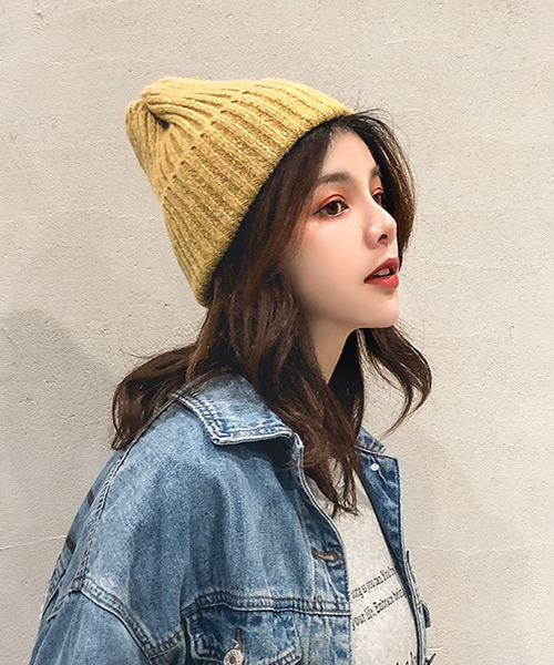 c.u.l（シーユーエル）の「【c.u.l】無地カラーニット帽 cula268（ニットキャップ/ビーニー・レディース・ブラック/ブルー/ブラウン/グレー/ライトベージュ/ライトブルー/ライトグレー/ピンクベージュ/ワインレッド/イエロー・FREE）」の8枚目の写真