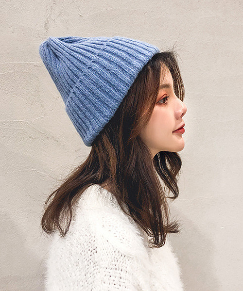 c.u.l（シーユーエル）の「【c.u.l】無地カラーニット帽 cula268（ニットキャップ/ビーニー・レディース・ブラック/ブルー/ブラウン/グレー/ライトベージュ/ライトブルー/ライトグレー/ピンクベージュ/ワインレッド/イエロー・FREE）」の6枚目の写真