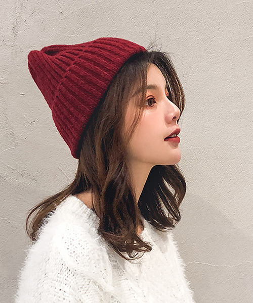 c.u.l（シーユーエル）の「【c.u.l】無地カラーニット帽 cula268（ニットキャップ/ビーニー・レディース・ブラック/ブルー/ブラウン/グレー/ライトベージュ/ライトブルー/ライトグレー/ピンクベージュ/ワインレッド/イエロー・FREE）」の10枚目の写真