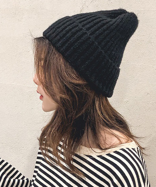 c.u.l（シーユーエル）の「【c.u.l】無地カラーニット帽 cula268（ニットキャップ/ビーニー・レディース・ブラック/ブルー/ブラウン/グレー/ライトベージュ/ライトブルー/ライトグレー/ピンクベージュ/ワインレッド/イエロー・FREE）」の13枚目の写真