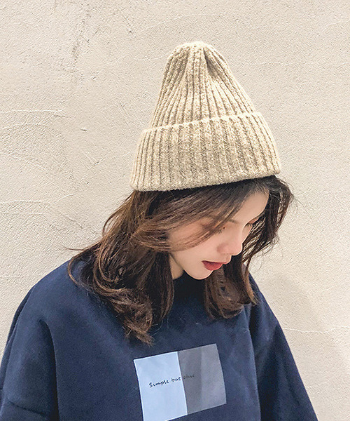 c.u.l（シーユーエル）の「【c.u.l】無地カラーニット帽 cula268（ニットキャップ/ビーニー・レディース・ブラック/ブルー/ブラウン/グレー/ライトベージュ/ライトブルー/ライトグレー/ピンクベージュ/ワインレッド/イエロー・FREE）」の16枚目の写真