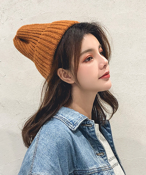 c.u.l（シーユーエル）の「【c.u.l】無地カラーニット帽 cula268（ニットキャップ/ビーニー・レディース・ブラック/ブルー/ブラウン/グレー/ライトベージュ/ライトブルー/ライトグレー/ピンクベージュ/ワインレッド/イエロー・FREE）」の20枚目の写真