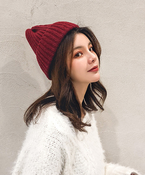 c.u.l（シーユーエル）の「【c.u.l】無地カラーニット帽 cula268（ニットキャップ/ビーニー・レディース・ブラック/ブルー/ブラウン/グレー/ライトベージュ/ライトブルー/ライトグレー/ピンクベージュ/ワインレッド/イエロー・FREE）」の22枚目の写真