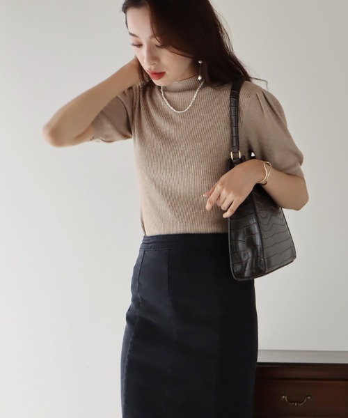 BLUEEAST(ブルーイースト)の「スリットデニムマーメイドスカート(デニムスカート・レディース・ブラック/ネイビー・SMALL/MEDIUM)」の8枚目の写真