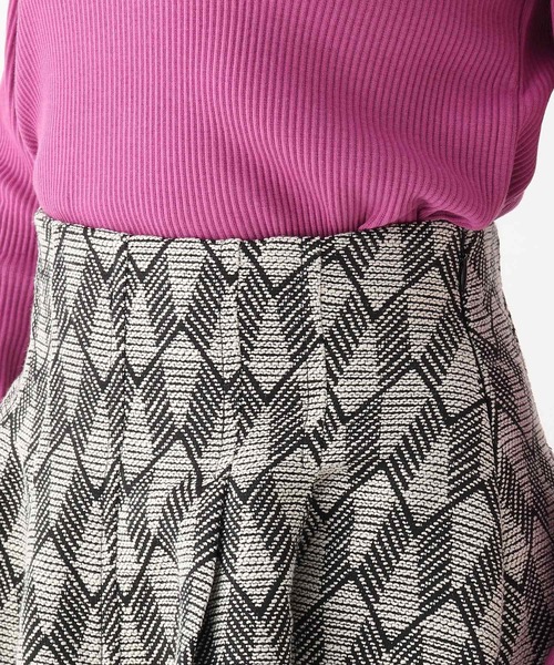 AG by aquagirl（エージーバイアクアガール）の「◆ジャカードフレアスカート【WEB限定サイズ】（スカート・レディース・ブラック系/ダークブラウン系・40/38/36）」の6枚目の写真