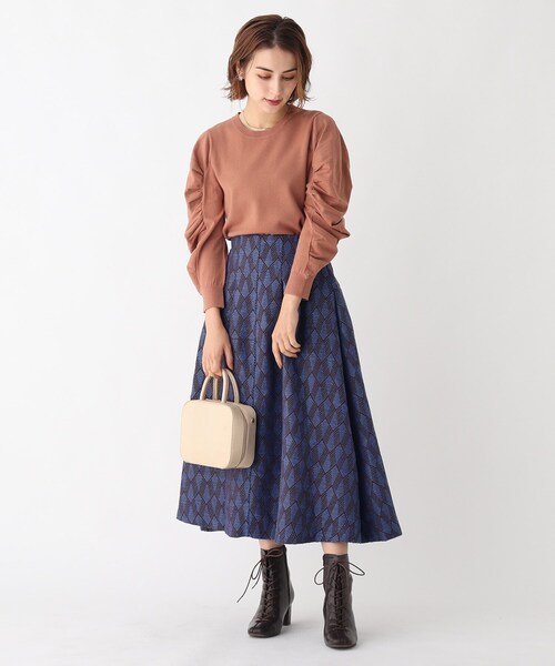 AG by aquagirl（エージーバイアクアガール）の「◆ジャカードフレアスカート【WEB限定サイズ】（スカート・レディース・ブラック系/ダークブラウン系・40/38/36）」の5枚目の写真