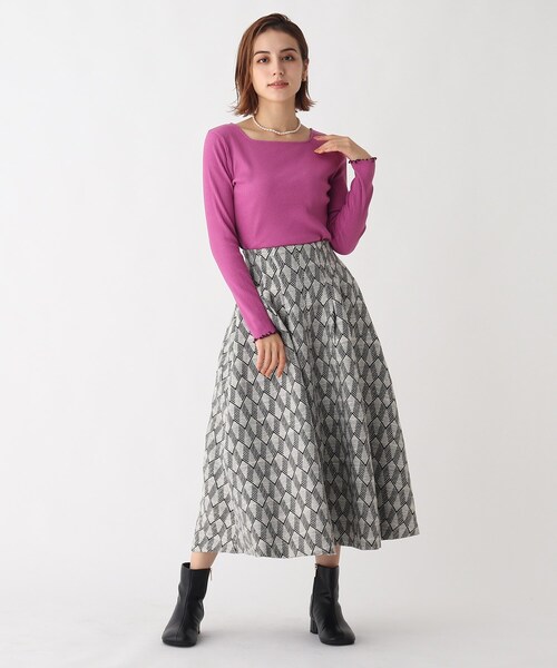 AG by aquagirl（エージーバイアクアガール）の「◆ジャカードフレアスカート【WEB限定サイズ】（スカート・レディース・ブラック系/ダークブラウン系・40/38/36）」の14枚目の写真