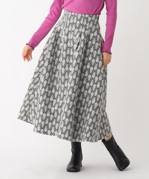 AG by aquagirl（エージーバイアクアガール）の「◆ジャカードフレアスカート【WEB限定サイズ】（スカート・レディース・ブラック系/ダークブラウン系・40/38/36）」の12枚目の写真