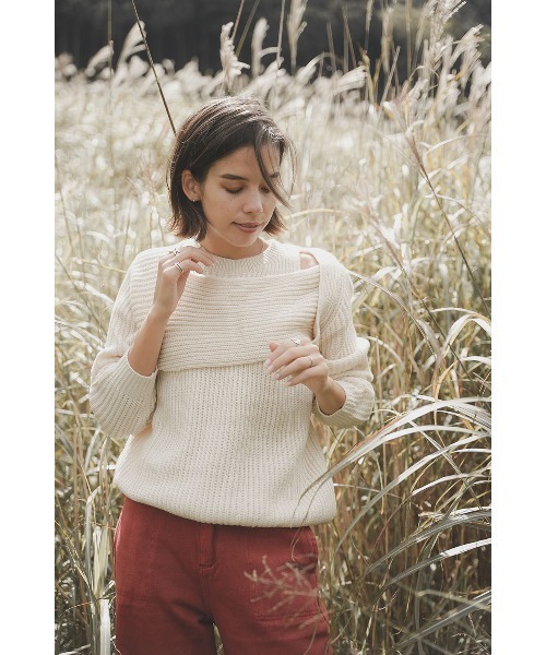 esutoreja（エストレジャ）の「クロスデザインニット（ニット/セーター・レディース・アイボリー・FREE）」の16枚目の写真