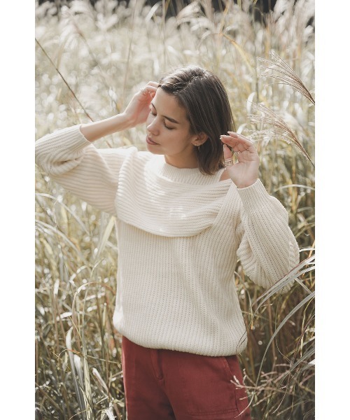 esutoreja（エストレジャ）の「クロスデザインニット（ニット/セーター・レディース・アイボリー・FREE）」の10枚目の写真