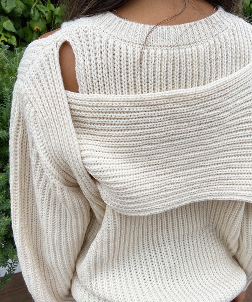 esutoreja（エストレジャ）の「クロスデザインニット（ニット/セーター・レディース・アイボリー・FREE）」の15枚目の写真
