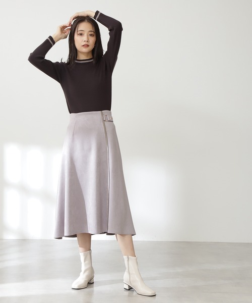 N.（N. Natural Beauty Basic）（エヌエヌナチュラルビューティーベーシック）の「◆バイカラーラインコンパクトニット（ニット/セーター・レディース・グリーン/ブルー/スミクロ/オフホワイト・MEDIUM）」の16枚目の写真