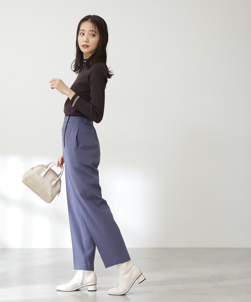 N.（N. Natural Beauty Basic）（エヌエヌナチュラルビューティーベーシック）の「◆バイカラーラインコンパクトニット（ニット/セーター・レディース・グリーン/ブルー/スミクロ/オフホワイト・MEDIUM）」の14枚目の写真