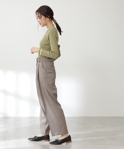 N.（N. Natural Beauty Basic）（エヌエヌナチュラルビューティーベーシック）の「◆バイカラーラインコンパクトニット（ニット/セーター・レディース・グリーン/ブルー/スミクロ/オフホワイト・MEDIUM）」の11枚目の写真