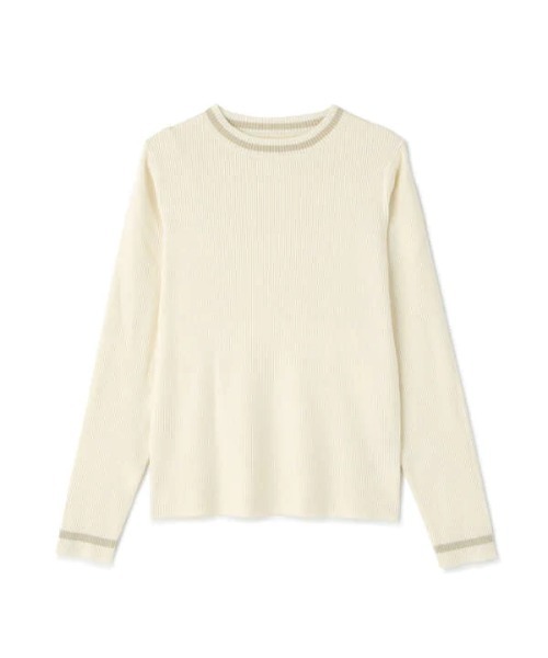 N.（N. Natural Beauty Basic）（エヌエヌナチュラルビューティーベーシック）の「◆バイカラーラインコンパクトニット（ニット/セーター・レディース・グリーン/ブルー/スミクロ/オフホワイト・MEDIUM）」の18枚目の写真