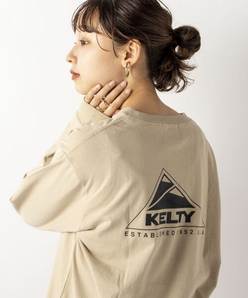 KELTY（ケルティ）の「【KELTY/ケルティ】GLOSTER別注 バックプリント ロングスリーブTシャツ（Tシャツ/カットソー・メンズ・ホワイト/チャコールグレー/ベージュ/オレンジ・MEDIUM/LARGE）」の3枚目の写真