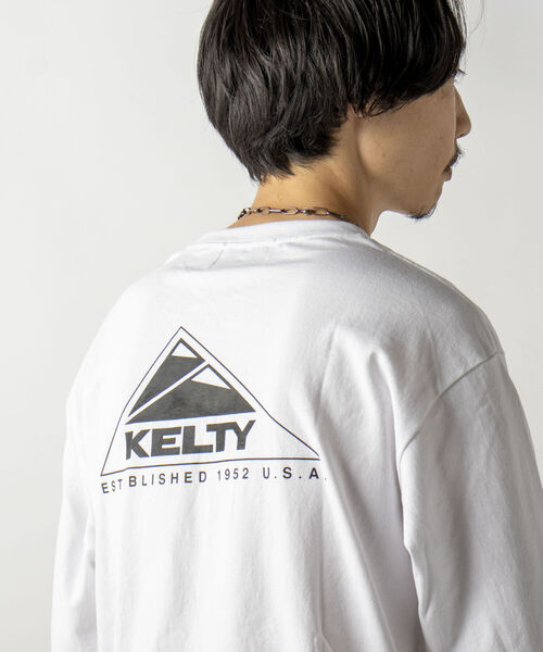KELTY（ケルティ）の「【KELTY/ケルティ】GLOSTER別注 バックプリント ロングスリーブTシャツ（Tシャツ/カットソー・メンズ・ホワイト/チャコールグレー/ベージュ/オレンジ・MEDIUM/LARGE）」の2枚目の写真