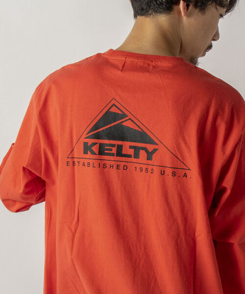 KELTY（ケルティ）の「【KELTY/ケルティ】GLOSTER別注 バックプリント ロングスリーブTシャツ（Tシャツ/カットソー・メンズ・ホワイト/チャコールグレー/ベージュ/オレンジ・MEDIUM/LARGE）」の4枚目の写真