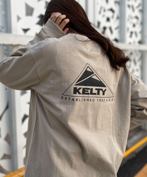 KELTY（ケルティ）の「【KELTY/ケルティ】GLOSTER別注 バックプリント ロングスリーブTシャツ（Tシャツ/カットソー・メンズ・ホワイト/チャコールグレー/ベージュ/オレンジ・MEDIUM/LARGE）」の8枚目の写真