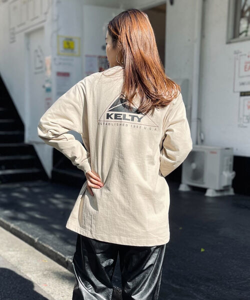 KELTY（ケルティ）の「【KELTY/ケルティ】GLOSTER別注 バックプリント ロングスリーブTシャツ（Tシャツ/カットソー・メンズ・ホワイト/チャコールグレー/ベージュ/オレンジ・MEDIUM/LARGE）」の9枚目の写真