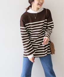 SLOBE IENA | 20/2 パネルボーダープルオーバー【手洗い可能】◆(Tシャツ/カットソー)
