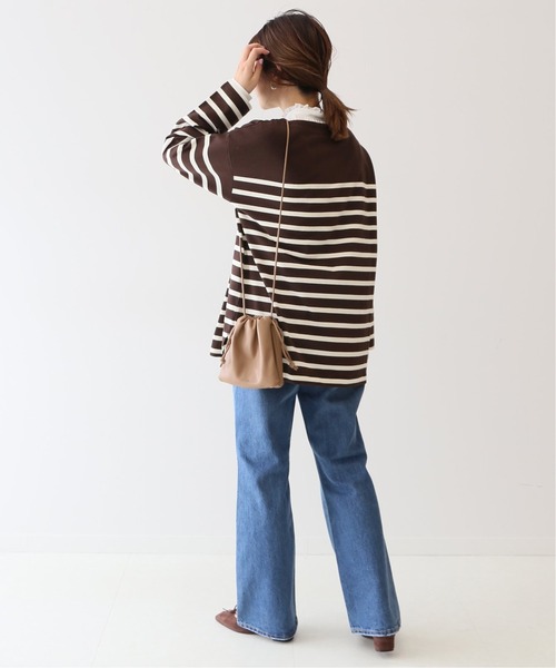 SLOBE IENA(スローブイエナ)の「20/2 パネルボーダープルオーバー【手洗い可能】◆(Tシャツ/カットソー・レディース・チャコールグレー/ネイビー/ブラウン・FREE)」の14枚目の写真