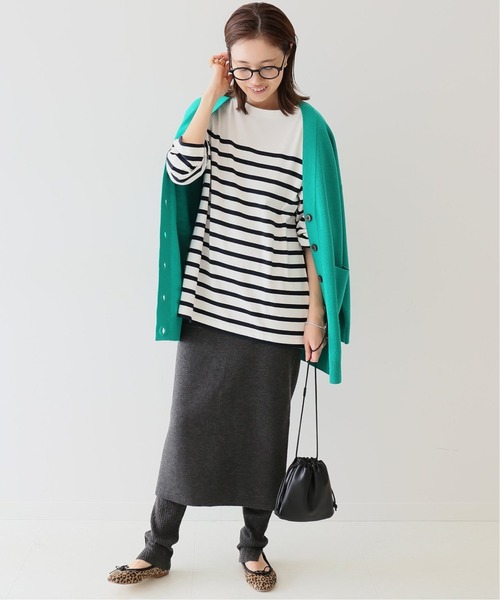 SLOBE IENA(スローブイエナ)の「20/2 パネルボーダープルオーバー【手洗い可能】◆(Tシャツ/カットソー・レディース・チャコールグレー/ネイビー/ブラウン・FREE)」の18枚目の写真