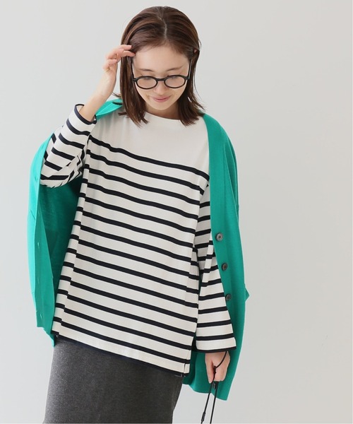 SLOBE IENA(スローブイエナ)の「20/2 パネルボーダープルオーバー【手洗い可能】◆(Tシャツ/カットソー・レディース・チャコールグレー/ネイビー/ブラウン・FREE)」の20枚目の写真