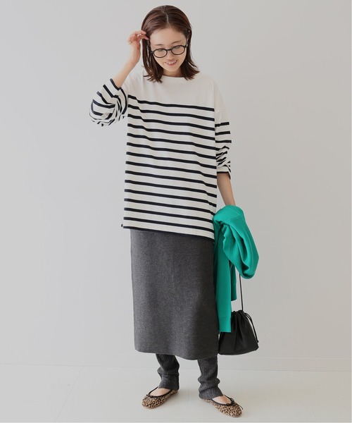 SLOBE IENA(スローブイエナ)の「20/2 パネルボーダープルオーバー【手洗い可能】◆(Tシャツ/カットソー・レディース・チャコールグレー/ネイビー/ブラウン・FREE)」の21枚目の写真